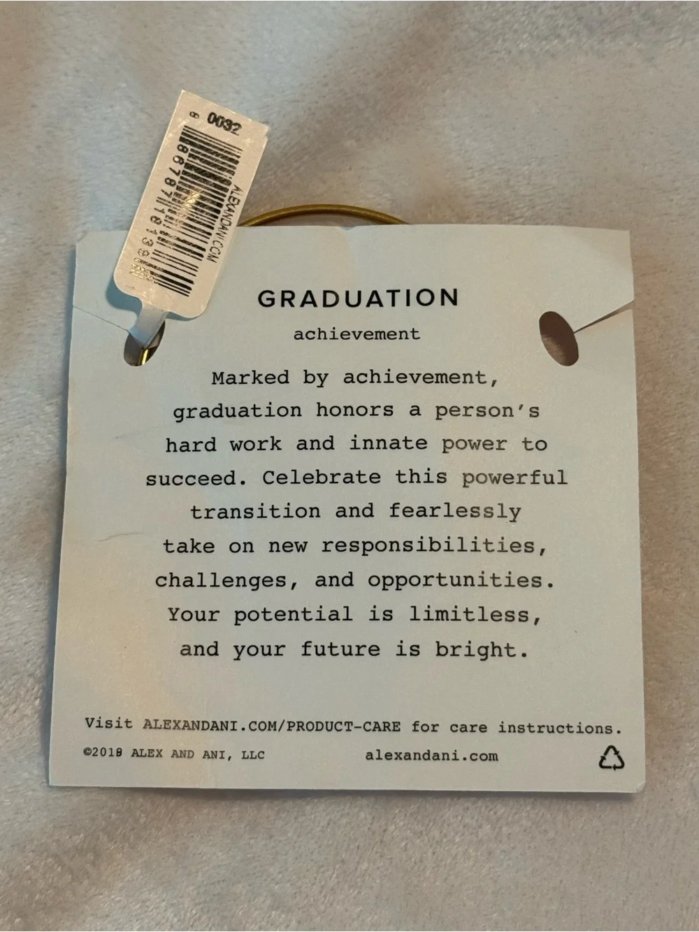 NWT Alex and Ani 2020 Graduation Cap Bangle Bracelet - Gold